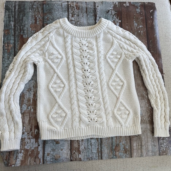 Anthropologie brand Knitted and knitted Elegant White Cable Knit Sweater - Picture 2 of 7